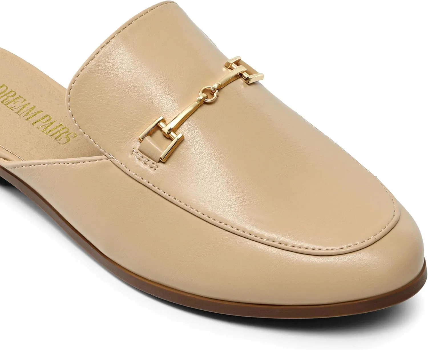 DREAM PAIRS Mules for Women Flats Comfortable Buckle Mules Slip on Slides Backless Loafers Shoes