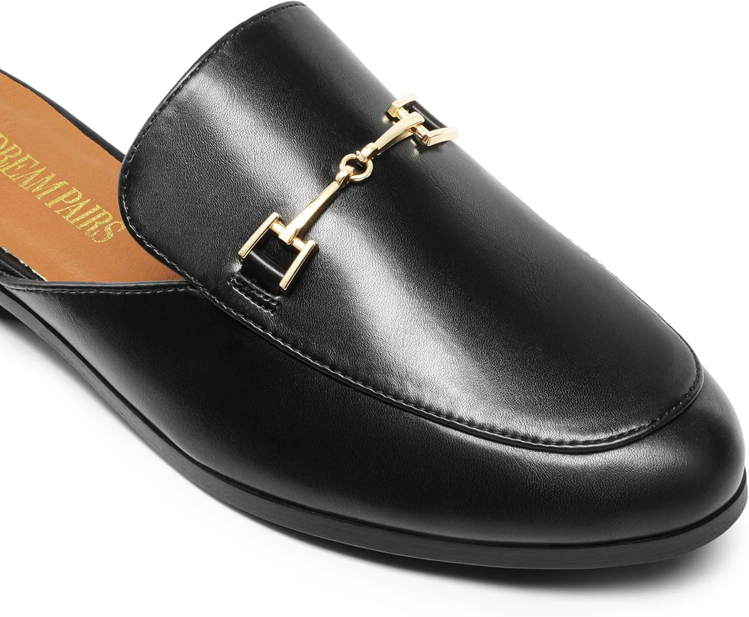 DREAM PAIRS Mules for Women Flats Comfortable Buckle Mules Slip on Slides Backless Loafers Shoes