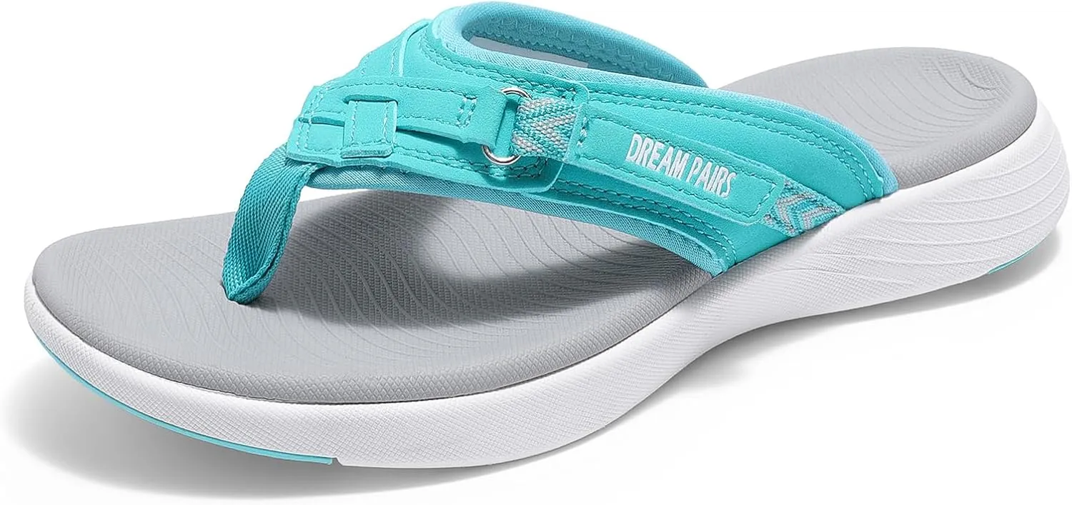 DREAM PAIRS Women's Arch Support Flip Flops Comfortable Thong Sandals