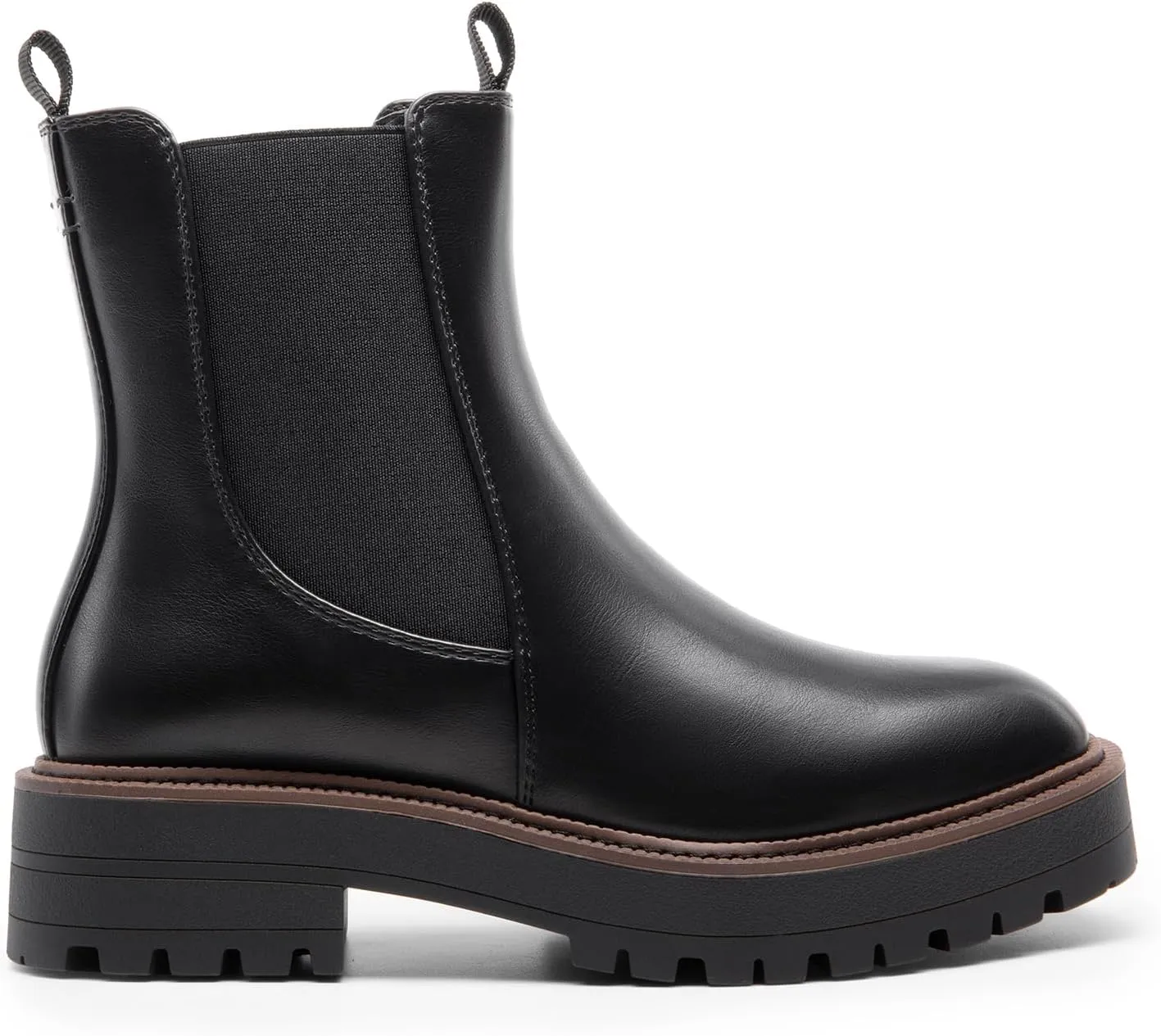 DREAM PAIRS Women's Chelsea Ankle Boots Square Toe Fashion Low Heel Lug Sole Platform Fall Booties Shoes