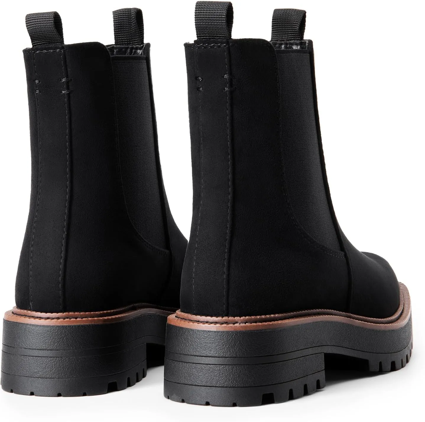 DREAM PAIRS Women's Chelsea Ankle Boots Square Toe Fashion Low Heel Lug Sole Platform Fall Booties Shoes