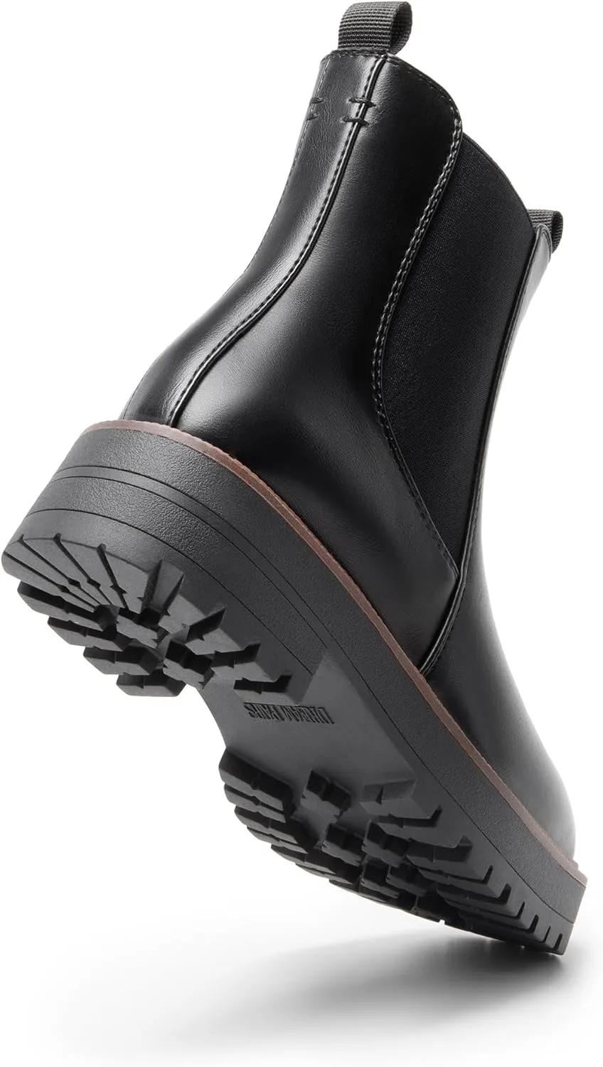 DREAM PAIRS Women's Chelsea Ankle Boots Square Toe Fashion Low Heel Lug Sole Platform Fall Booties Shoes