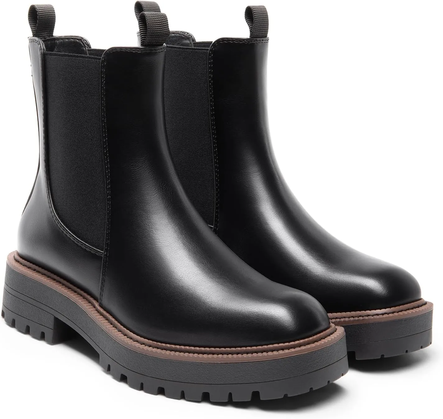 DREAM PAIRS Women's Chelsea Ankle Boots Square Toe Fashion Low Heel Lug Sole Platform Fall Booties Shoes