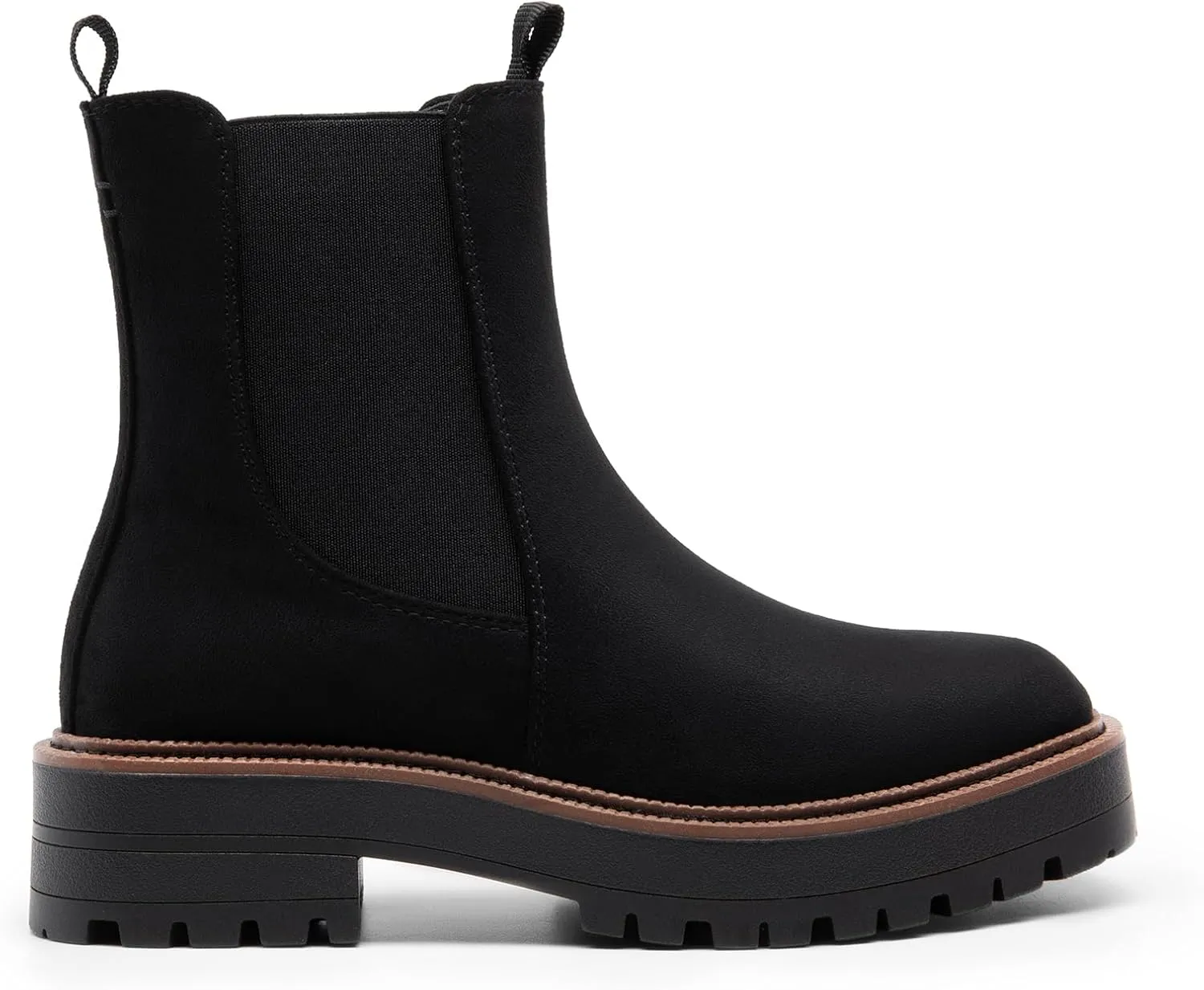 DREAM PAIRS Women's Chelsea Ankle Boots Square Toe Fashion Low Heel Lug Sole Platform Fall Booties Shoes