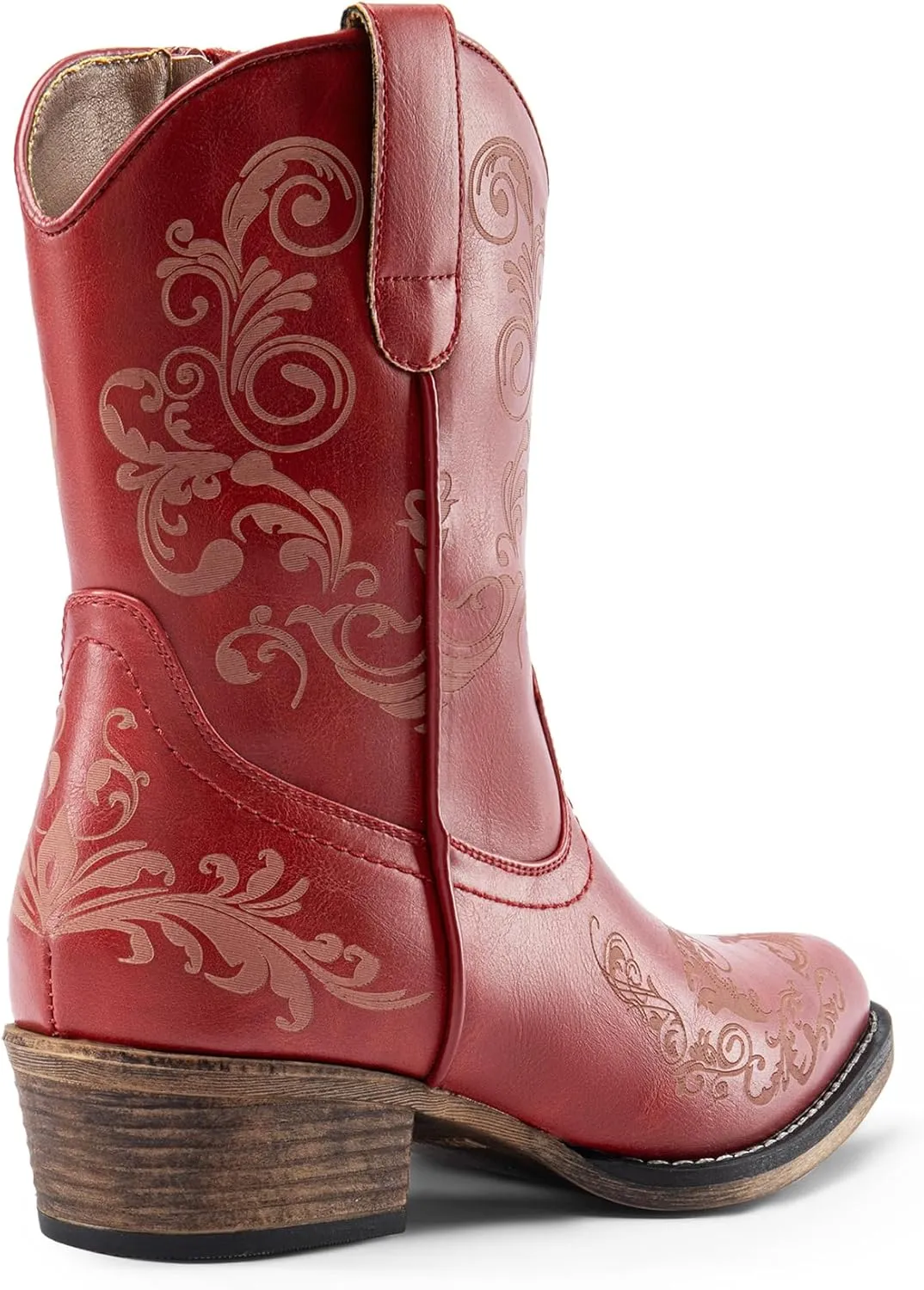 DREAM PAIRS Women's Cowboy Cowgirl Western Ankle Boots Low Chunky Heels Square Toe Fall Short Booties Shoes