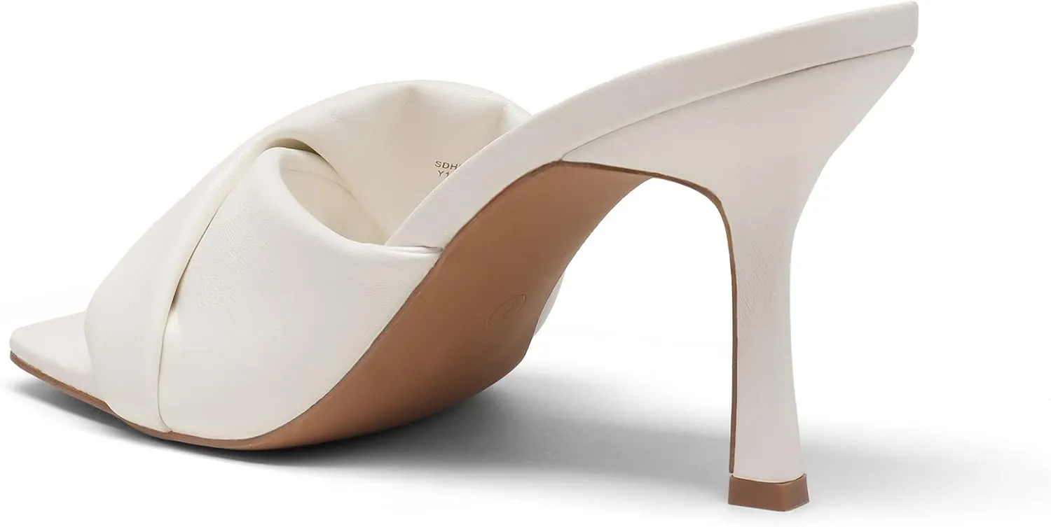 DREAM PAIRS Women’s High Stilettos Heels Mules Open Square Toe Slip On Comfort Sexy Dress Pumps Sandals Evening Party Prom Dance Shoes