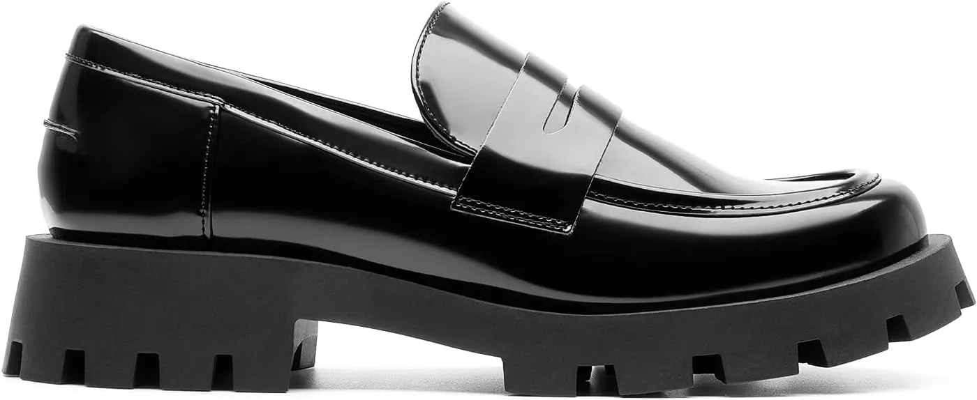 DREAM PAIRS Women's Loafers, Lug Sole Slip On Platform Chunky Penny Loafers for Women Dressy and Work, Business Casual Shoes for Women