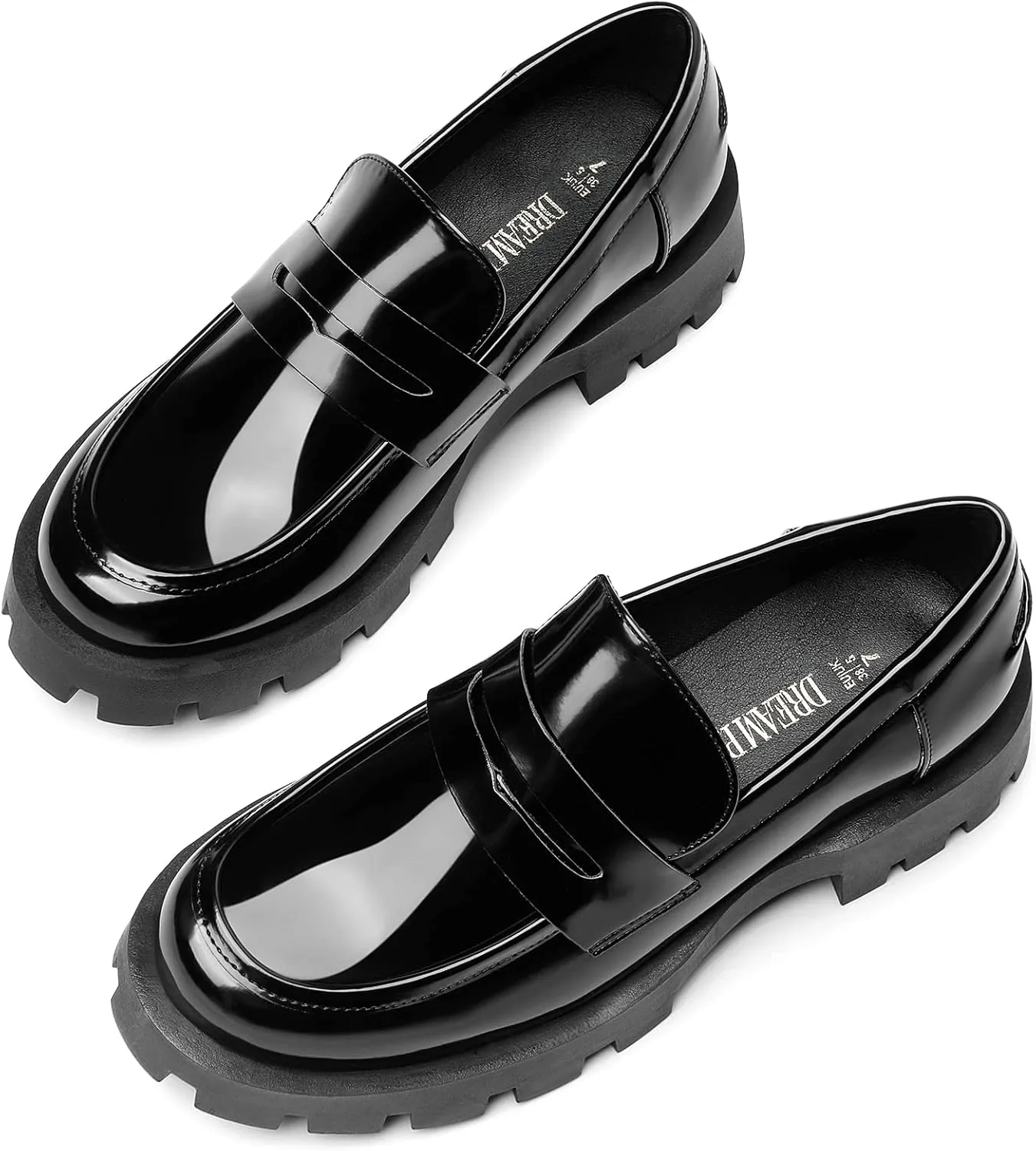 DREAM PAIRS Women's Loafers, Lug Sole Slip On Platform Chunky Penny Loafers for Women Dressy and Work, Business Casual Shoes for Women