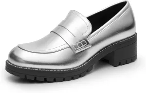 DREAM PAIRS Women's Platform Chunky Heeled Loafers, Womens Business Casual Shoes
