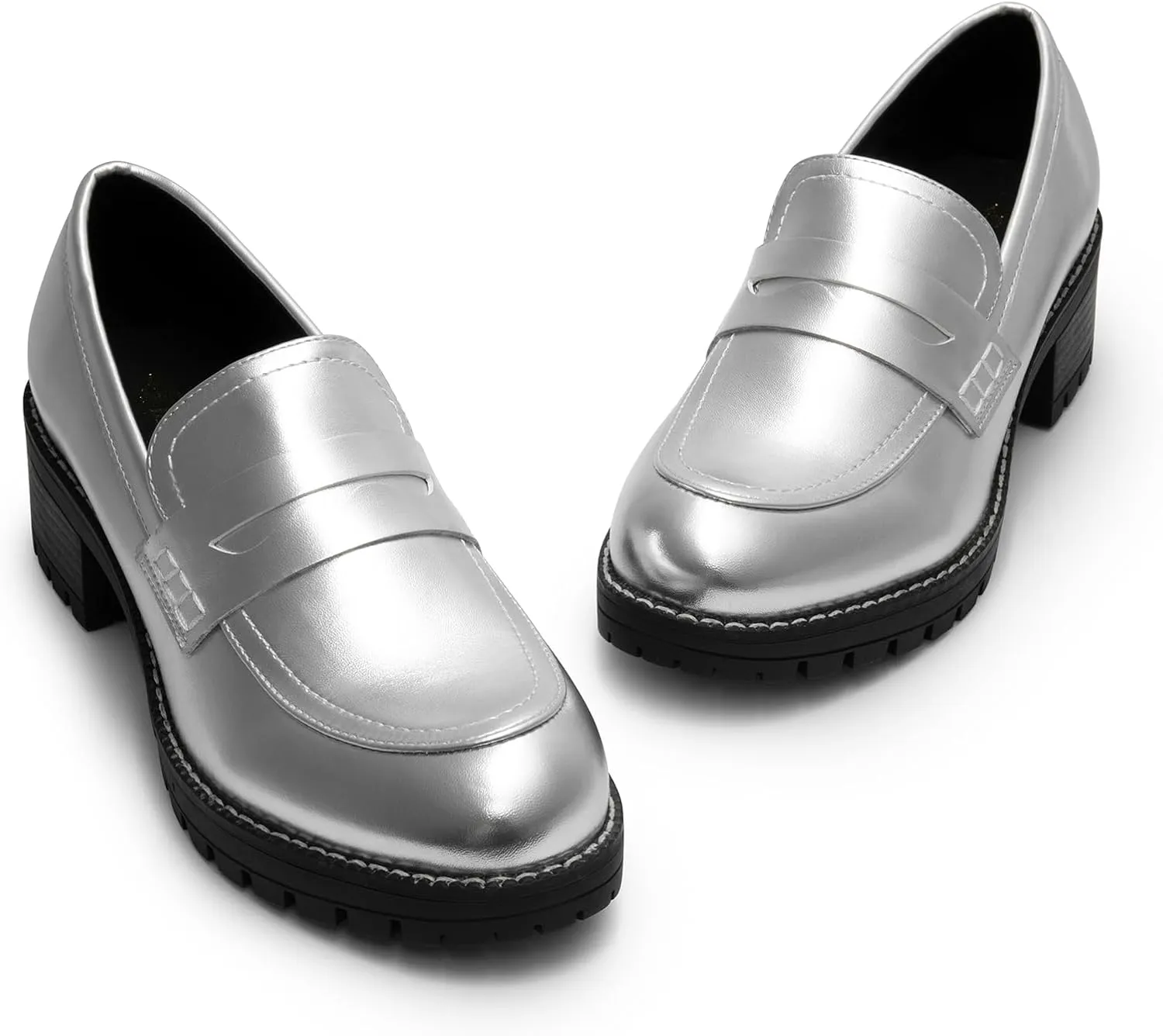 DREAM PAIRS Women's Platform Chunky Heeled Loafers, Womens Business Casual Shoes