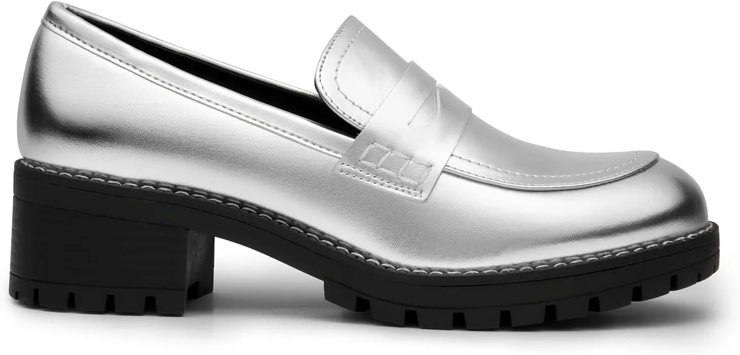 DREAM PAIRS Women's Platform Chunky Heeled Loafers, Womens Business Casual Shoes