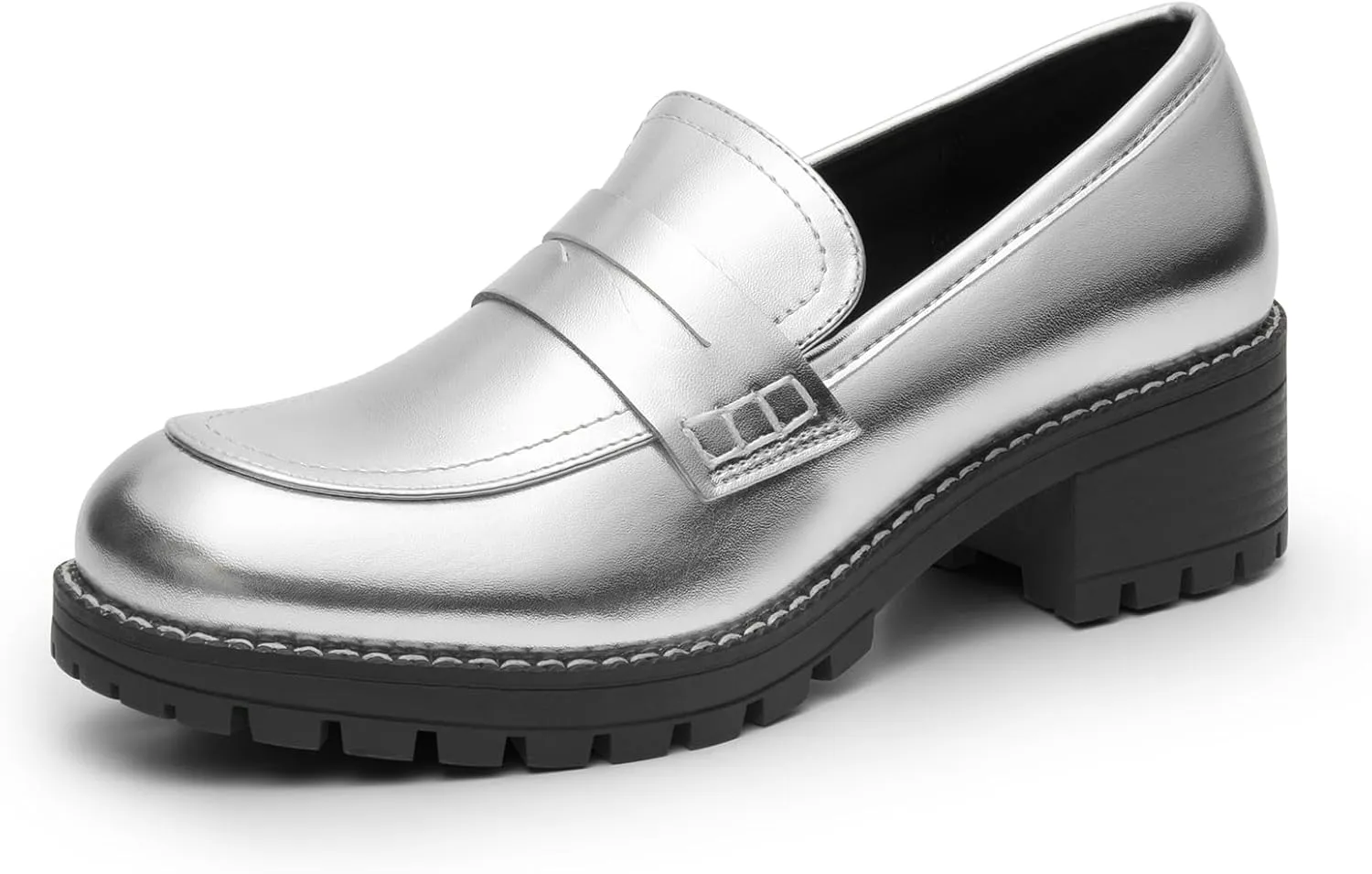 DREAM PAIRS Women's Platform Chunky Heeled Loafers, Womens Business Casual Shoes