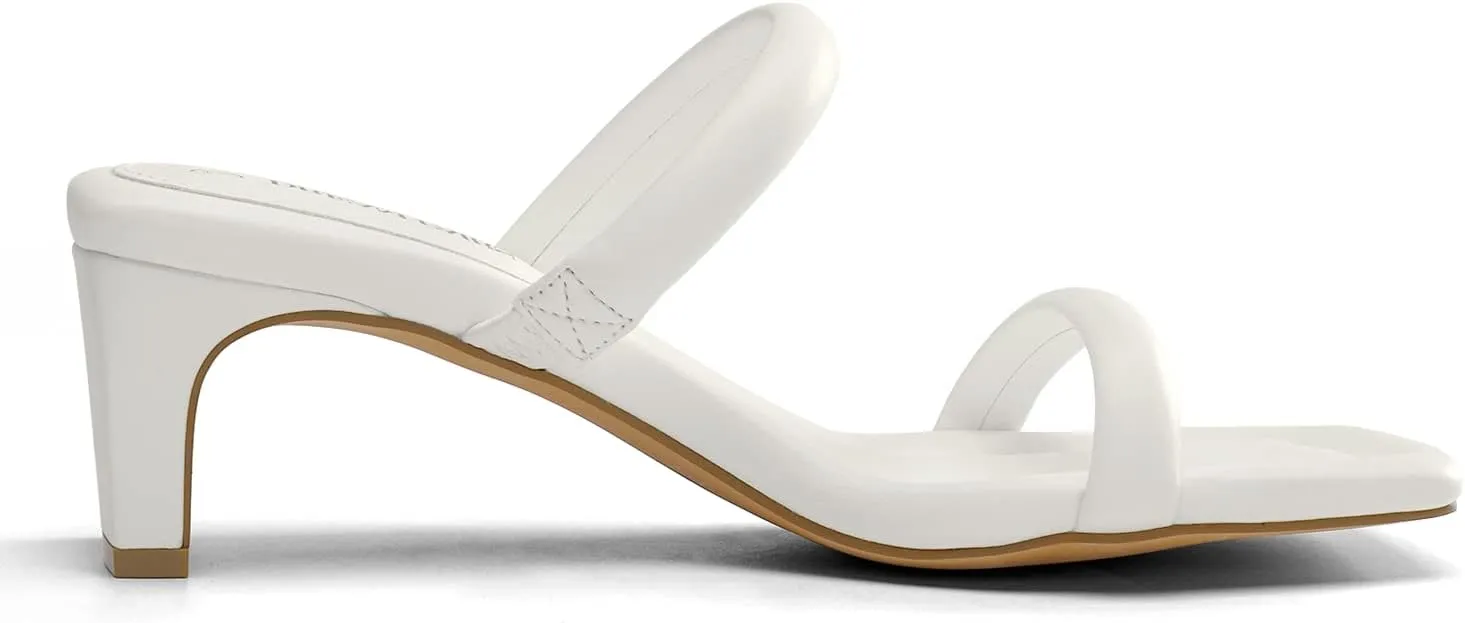 DREAM PAIRS Women's Square Toe Heels for Women Two Strap Open Toe Low Block Chunky Heels Sandals Dress Pumps Shoes