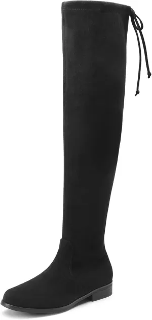 DREAM PAIRS Women's Thigh High Boots Low Block Heel Casual Fashion Over the Knee Boots