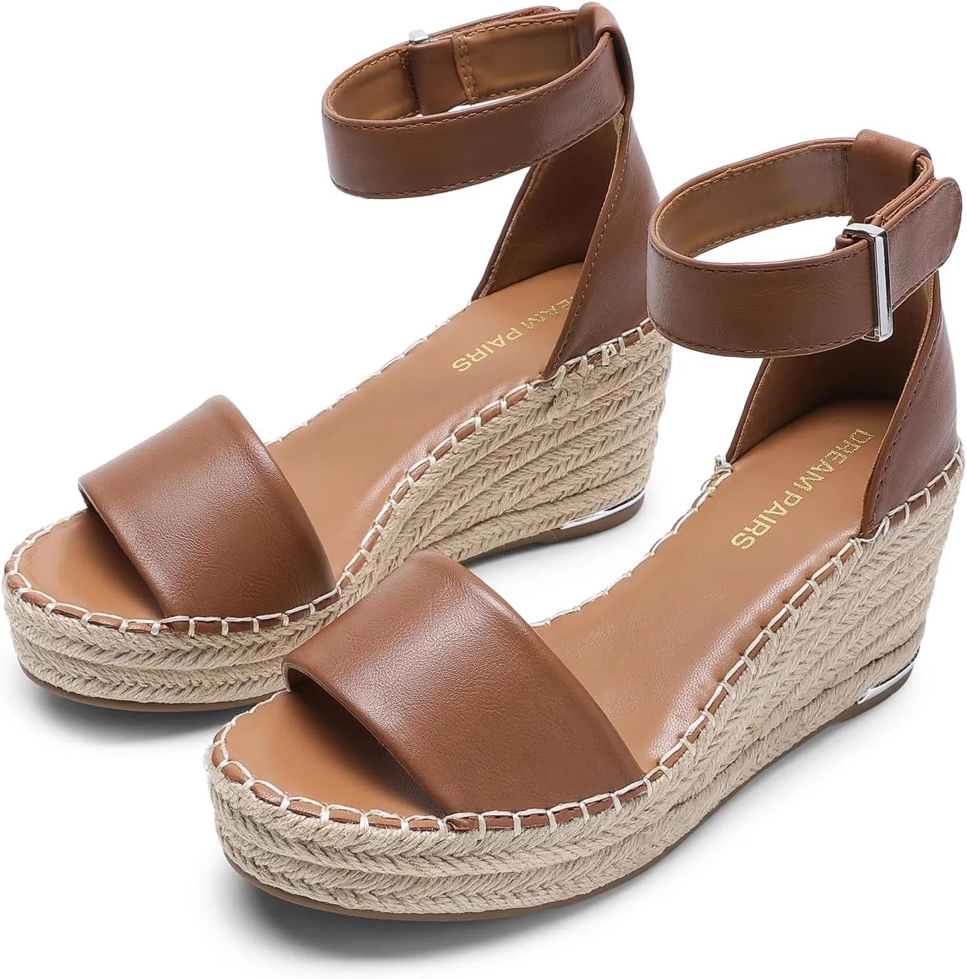 DREAM PAIRS Women's Wedge Sandals Open Toe Espadrilles Sandals Comfortable Dressy Ankle Strap Platform Sandals Suitable for Work Beach Summer Shoes