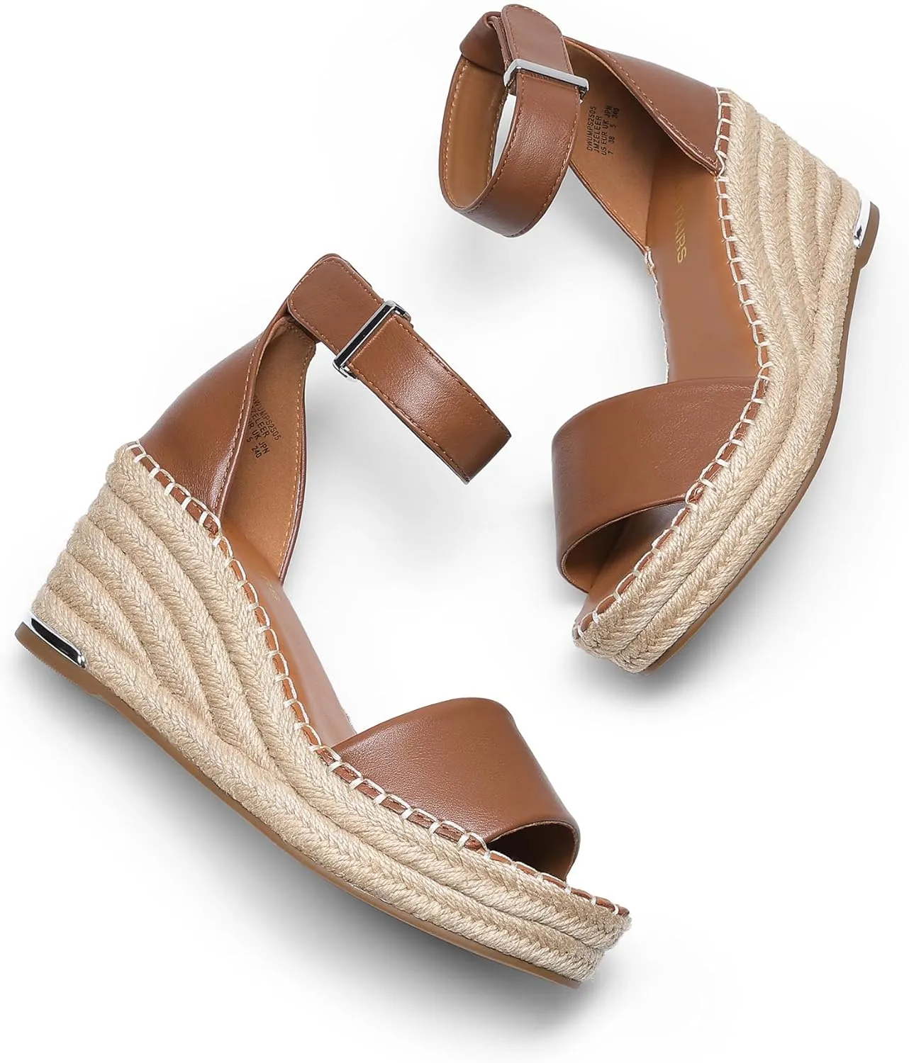DREAM PAIRS Women's Wedge Sandals Open Toe Espadrilles Sandals Comfortable Dressy Ankle Strap Platform Sandals Suitable for Work Beach Summer Shoes