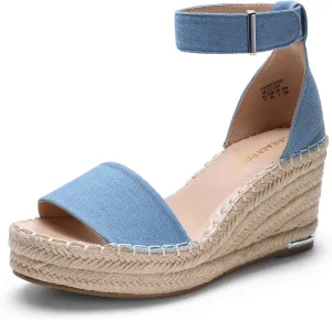 DREAM PAIRS Women's Wedge Sandals Open Toe Espadrilles Sandals Comfortable Dressy Ankle Strap Platform Sandals Suitable for Work Beach Summer Shoes