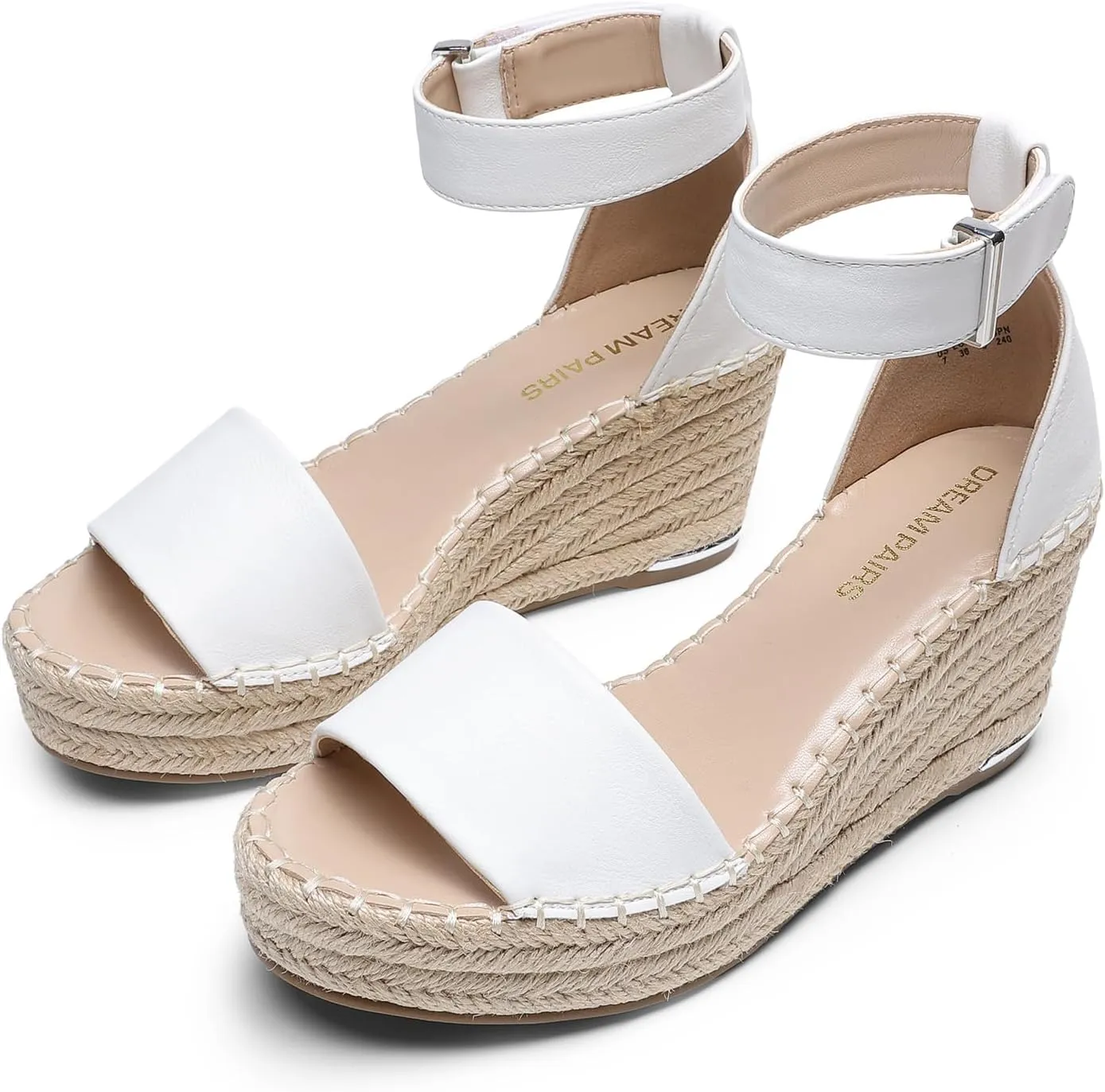 DREAM PAIRS Women's Wedge Sandals Open Toe Espadrilles Sandals Comfortable Dressy Ankle Strap Platform Sandals Suitable for Work Beach Summer Shoes