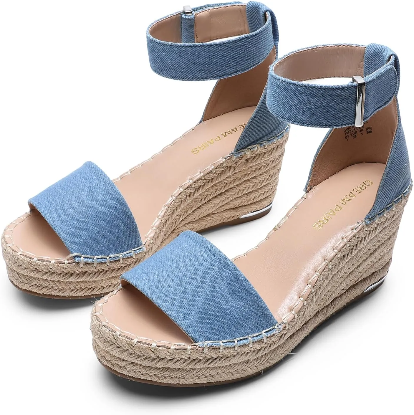 DREAM PAIRS Women's Wedge Sandals Open Toe Espadrilles Sandals Comfortable Dressy Ankle Strap Platform Sandals Suitable for Work Beach Summer Shoes