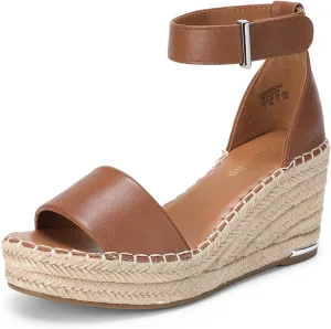 DREAM PAIRS Women's Wedge Sandals Open Toe Espadrilles Sandals Comfortable Dressy Ankle Strap Platform Sandals Suitable for Work Beach Summer Shoes