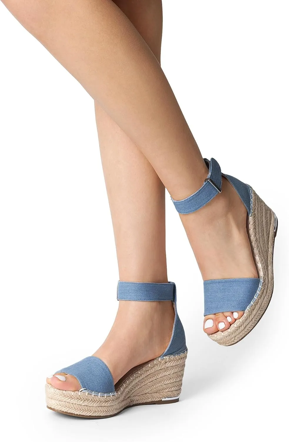 DREAM PAIRS Women's Wedge Sandals Open Toe Espadrilles Sandals Comfortable Dressy Ankle Strap Platform Sandals Suitable for Work Beach Summer Shoes