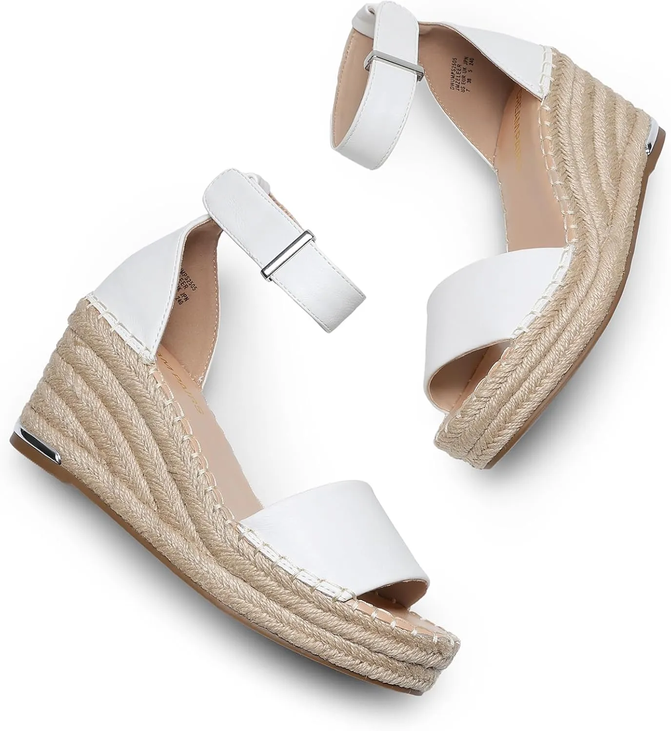 DREAM PAIRS Women's Wedge Sandals Open Toe Espadrilles Sandals Comfortable Dressy Ankle Strap Platform Sandals Suitable for Work Beach Summer Shoes