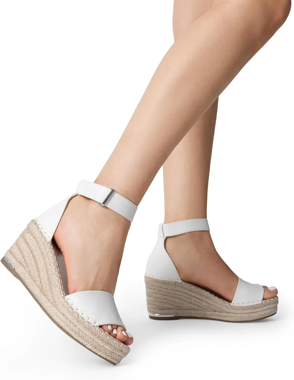DREAM PAIRS Women's Wedge Sandals Open Toe Espadrilles Sandals Comfortable Dressy Ankle Strap Platform Sandals Suitable for Work Beach Summer Shoes