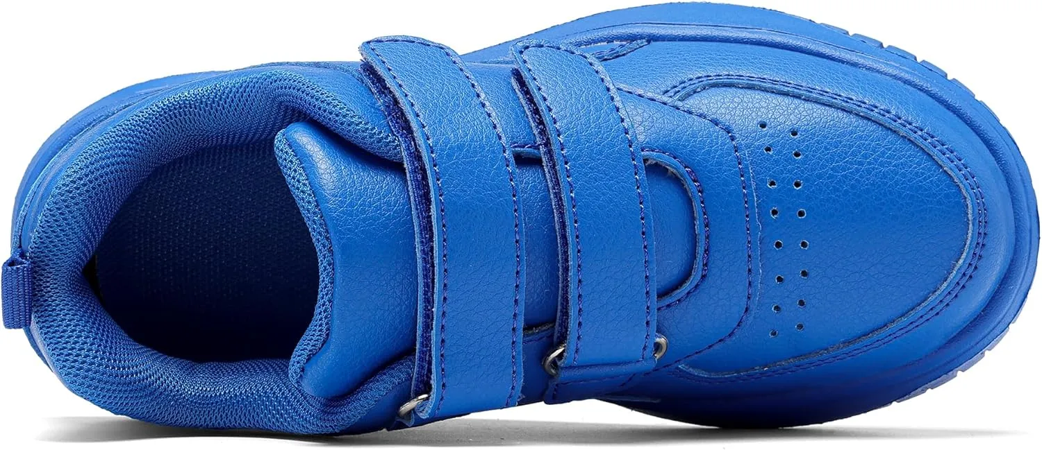 DSWED Unisex-Child Leather Lightweight Breathable Knit Athletic Running Sneakers for Kids Shoes for Boys Girls