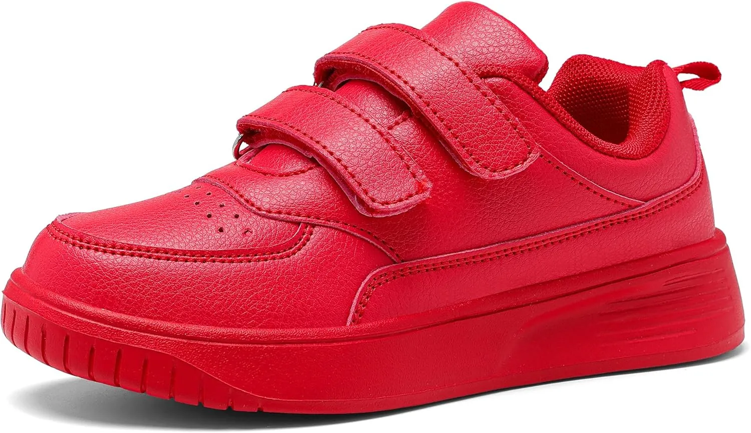 DSWED Unisex-Child Leather Lightweight Breathable Knit Athletic Running Sneakers for Kids Shoes for Boys Girls