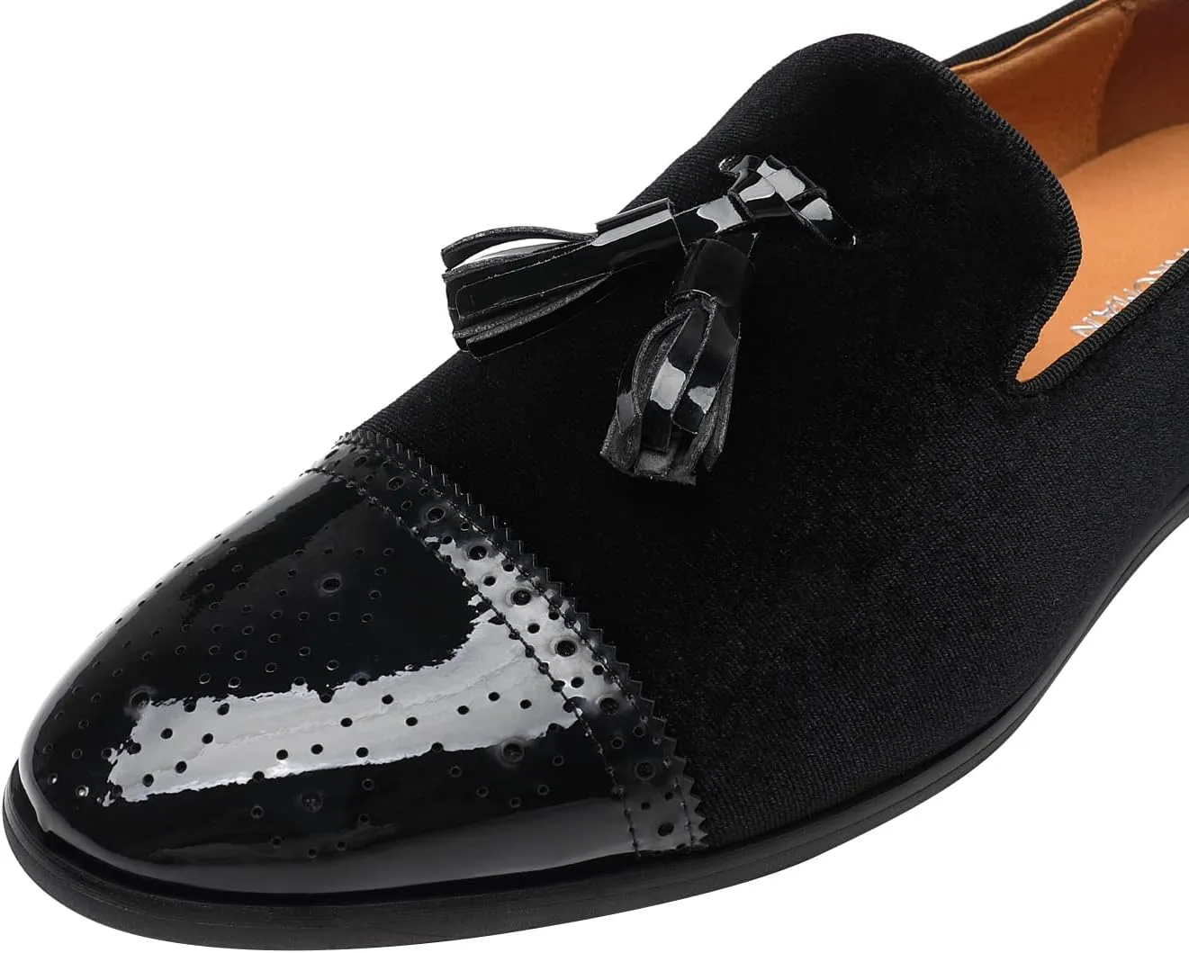 ELANROMAN Mens Dress Loafers Classic Patent Velvet Penny Tuxedo Shoes