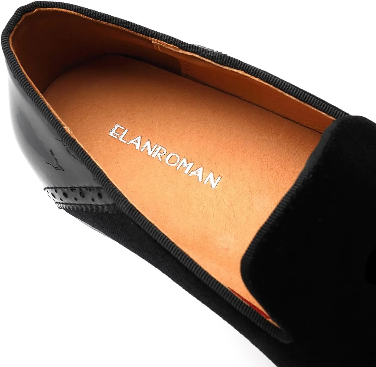 ELANROMAN Mens Dress Loafers Classic Patent Velvet Penny Tuxedo Shoes