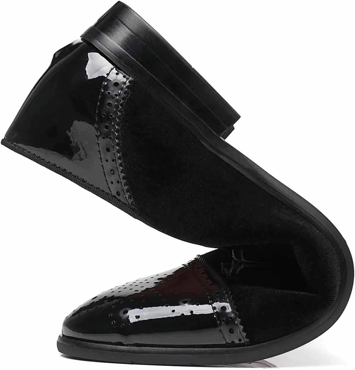 ELANROMAN Mens Dress Loafers Classic Patent Velvet Penny Tuxedo Shoes
