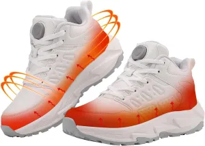 Electric Heated Shoes for Women Men - Rechargeable Heated Sneakers with 3 Heating Levels Feet Warmers Non Slip Waterproof Heated Sports Shoes for Outdoor Work Sports Hiking