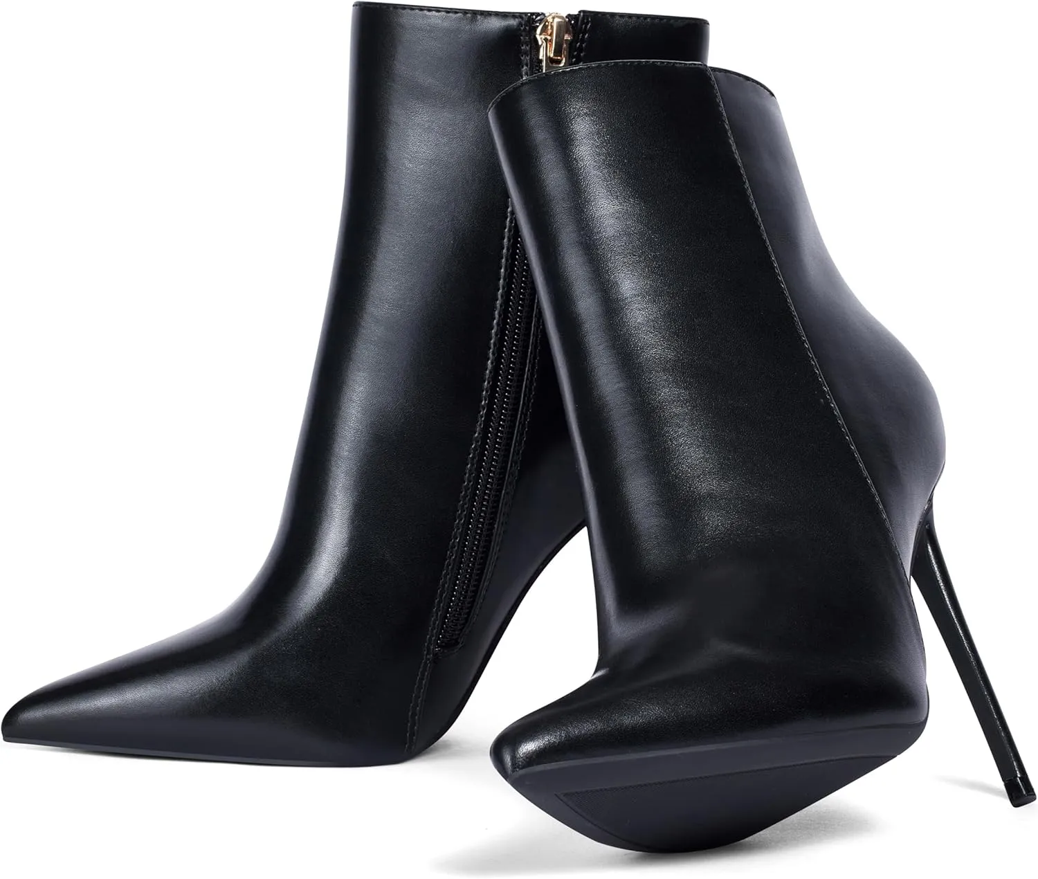 Elisabet Tang Women Heeled Ankle Booties,Sexy Pointed Toe 4 inch Stiletto High Heel Fashion Ankle & Booties with Side Zipper High Heel Boots Dress Evening Party Boots Shoes