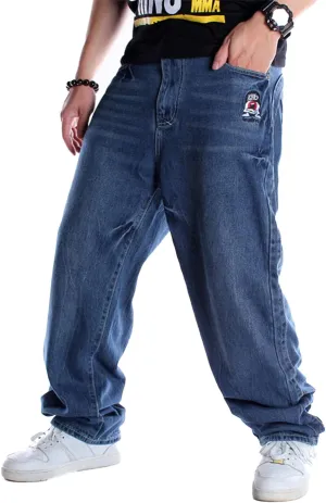 EnllerviiD Men's Baggy Hip Hop Denim Jeans Loose Fit Vintage Skateboard Skater Dance Pants