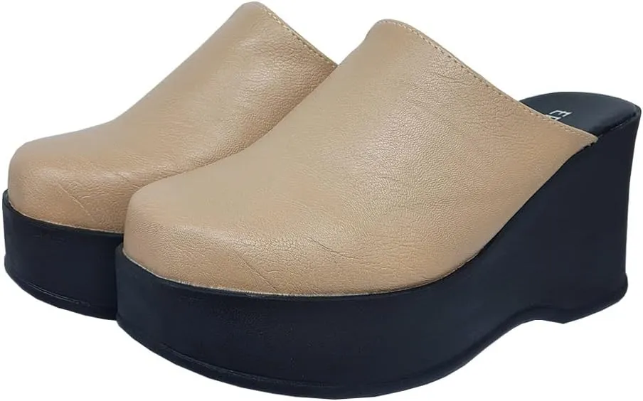 epdavin Women's Closed Toe Platform High Heel Slip On Backless Clogs Slides Mules Shoes