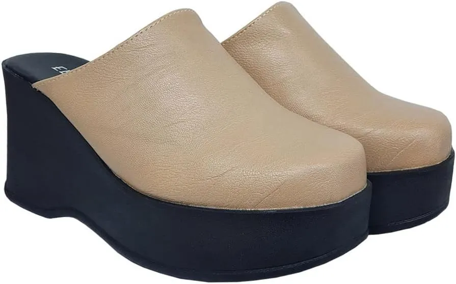 epdavin Women's Closed Toe Platform High Heel Slip On Backless Clogs Slides Mules Shoes