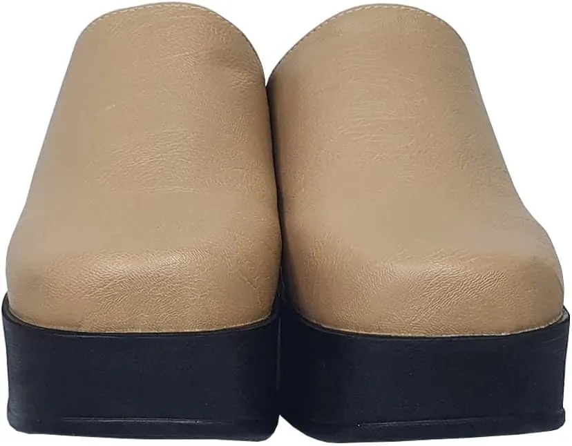 epdavin Women's Closed Toe Platform High Heel Slip On Backless Clogs Slides Mules Shoes