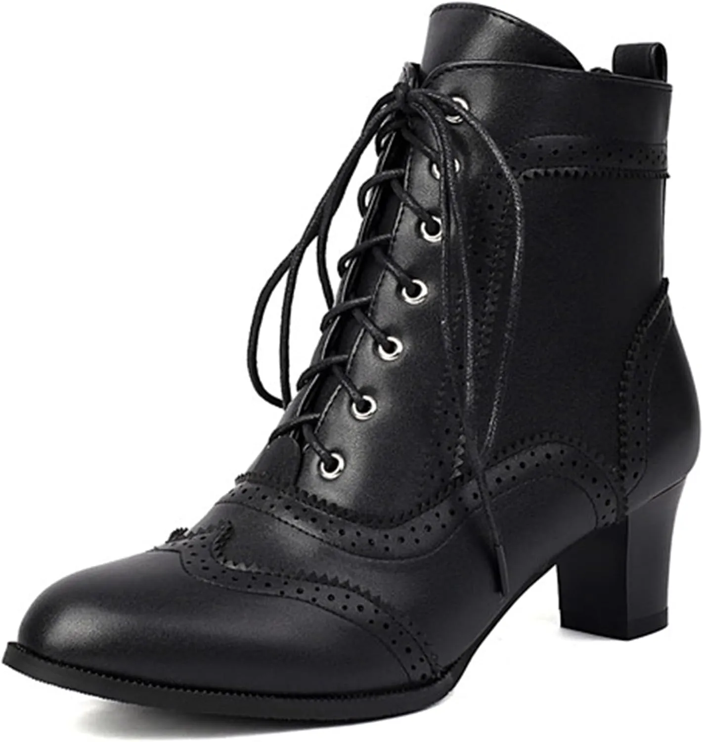 ErikenUrben Women Vintage Victorian Boots Lace up 70s Witch Booties Zip