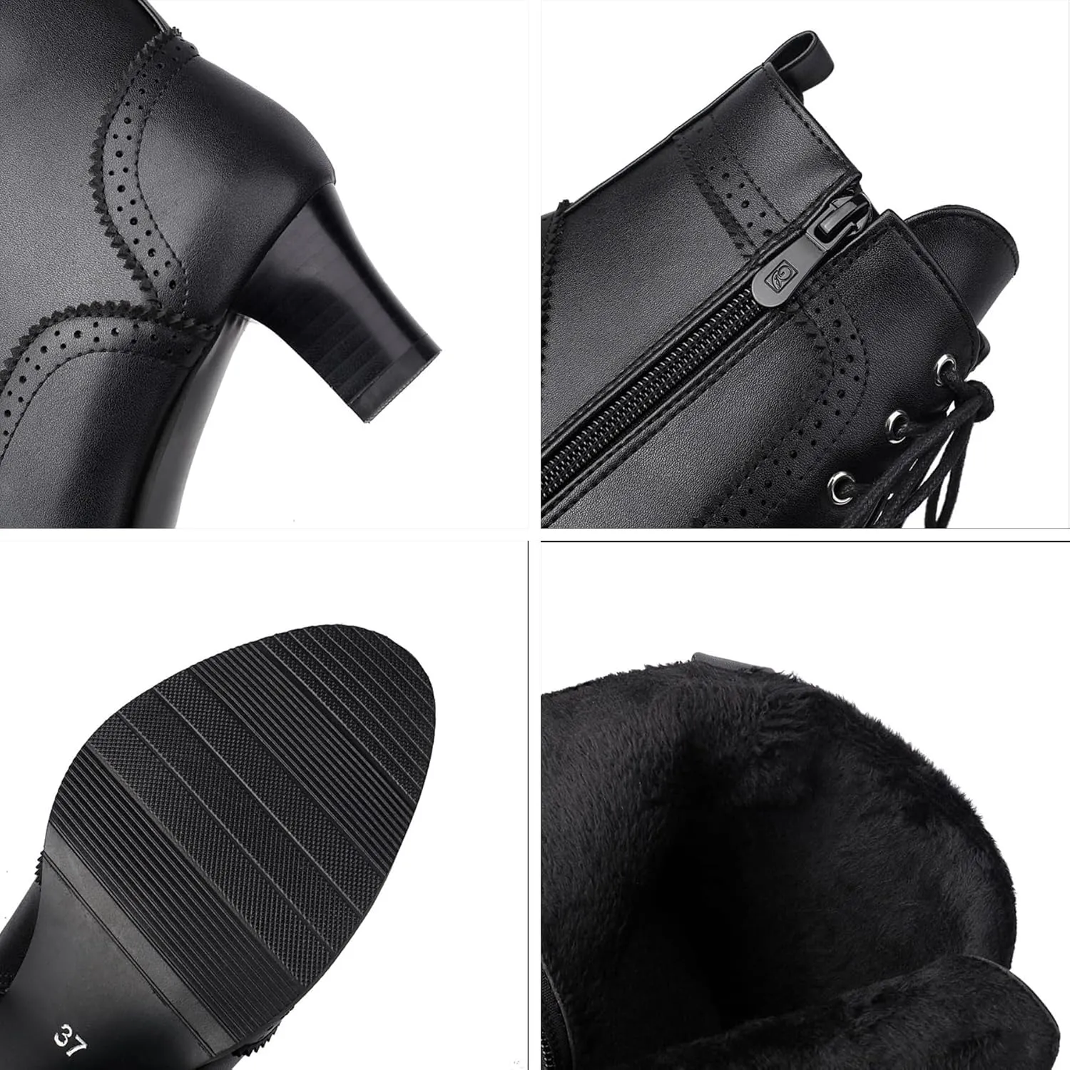 ErikenUrben Women Vintage Victorian Boots Lace up 70s Witch Booties Zip
