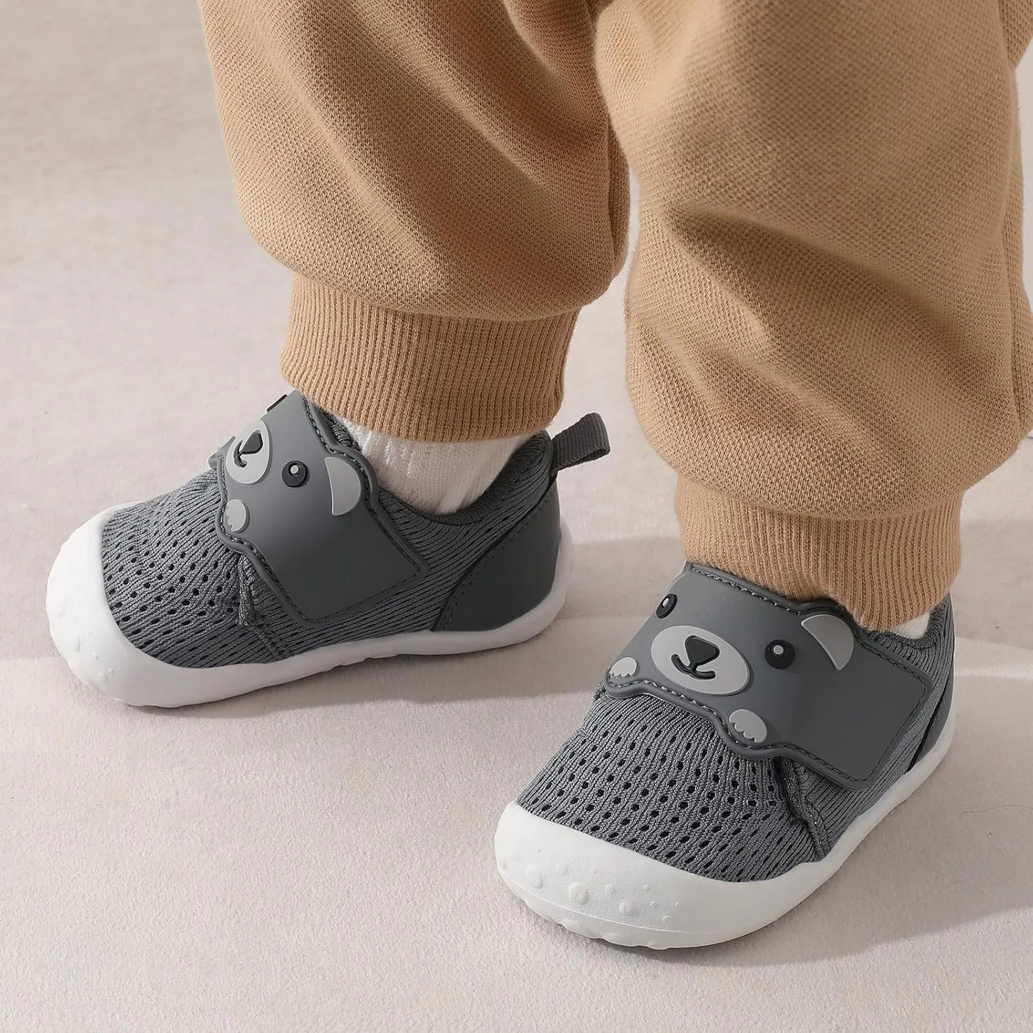 FEETCITY Baby Walking Shoes Wide Baby Shoes Boys Girls Infant Sneakers Crib Shoes Breathable Toddler Barefoot Shoes Slip On Shoes