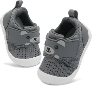 FEETCITY Baby Walking Shoes Wide Baby Shoes Boys Girls Infant Sneakers Crib Shoes Breathable Toddler Barefoot Shoes Slip On Shoes