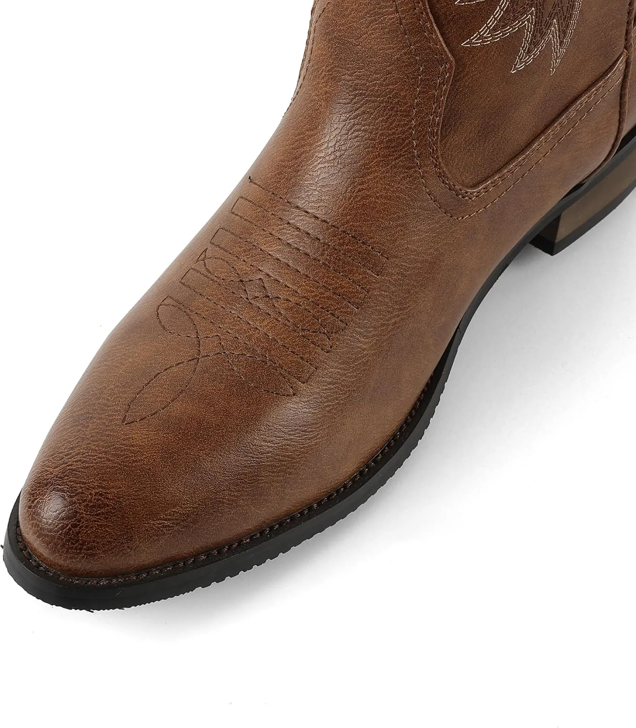 femflame Cowboy Boots for Men Round Toe Distressed Work boots Embroidered Western Boots Traditional Country Boot