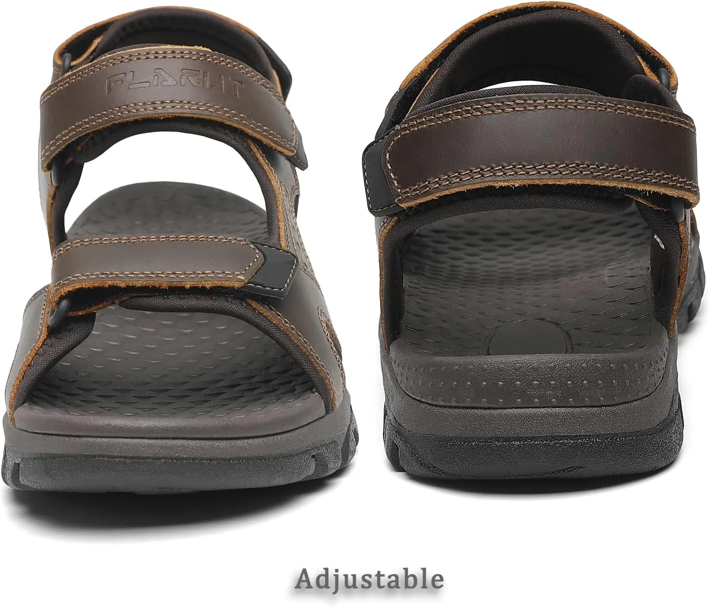 FLARUT Men's Athletic Sandals Sport Outdoor Hiking Sandals Open Toe Leather Walking Sandals Beach Water Shoes