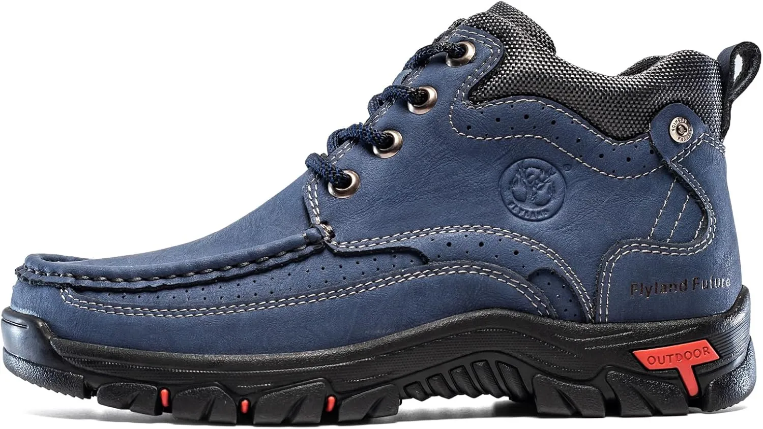 FLYLAND Men's Casual Boots Vintage Leather Ankle Dress Boot Chukka Boots Mid Top Non-Slip Driving Walking Shoes