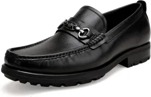 Formal Dress Shoes for Men, Premium Buckle Moc-Toe Business Shoes Casual Slip-on Penny Loafer