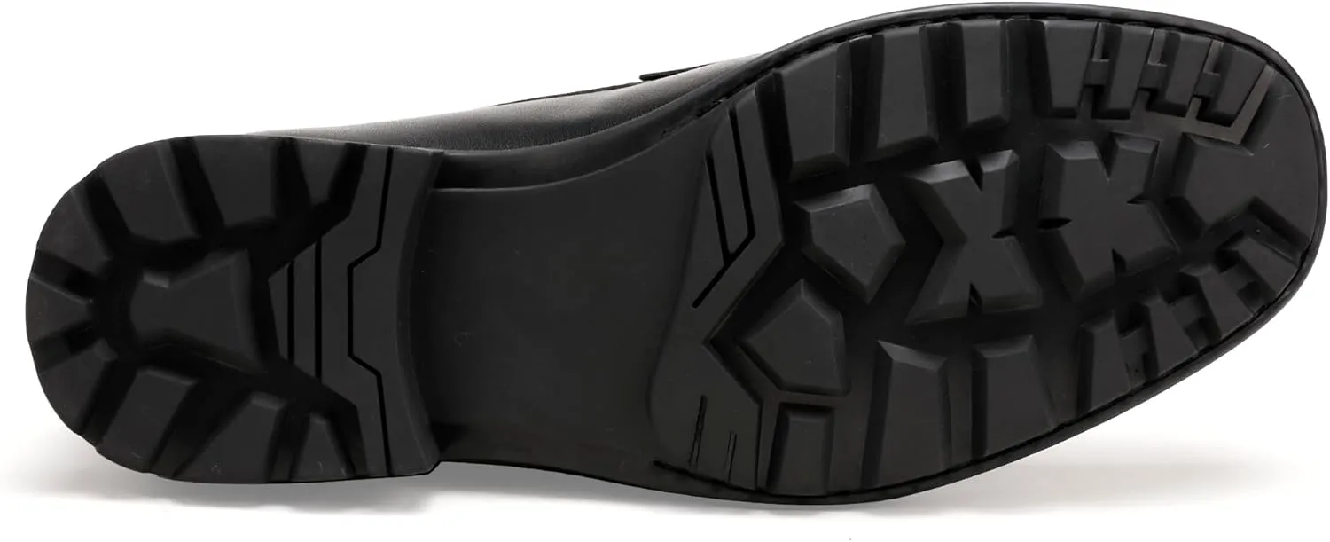 Formal Dress Shoes for Men, Premium Buckle Moc-Toe Business Shoes Casual Slip-on Penny Loafer