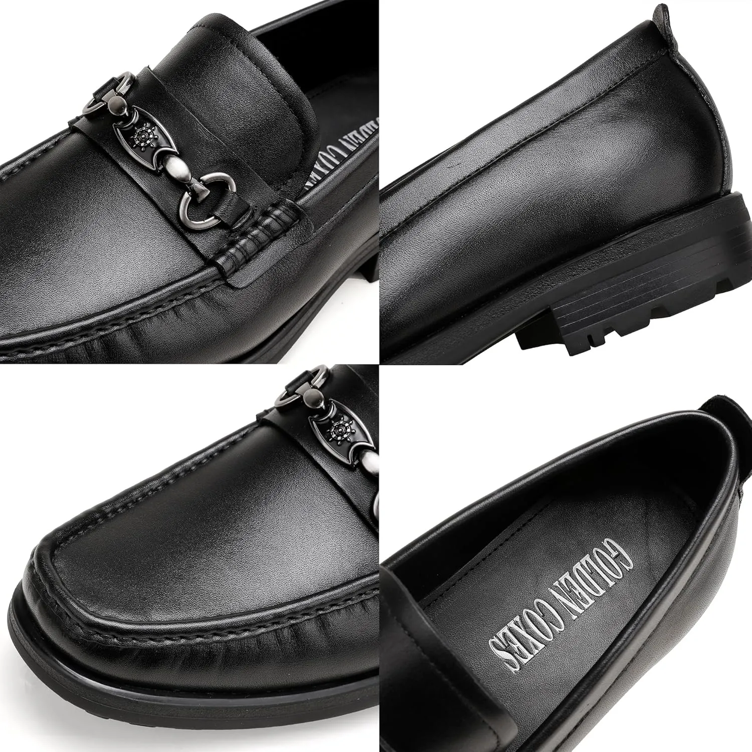 Formal Dress Shoes for Men, Premium Buckle Moc-Toe Business Shoes Casual Slip-on Penny Loafer