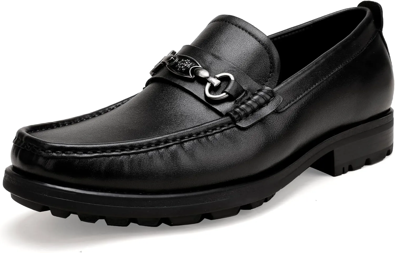 Formal Dress Shoes for Men, Premium Buckle Moc-Toe Business Shoes Casual Slip-on Penny Loafer