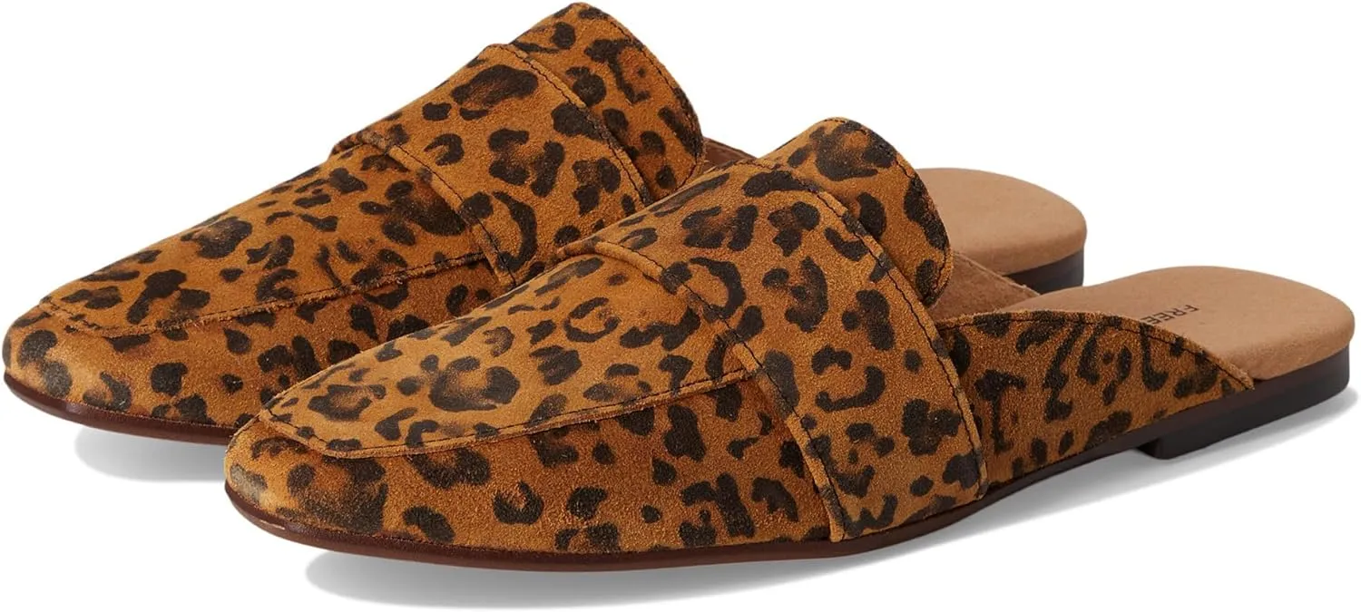 Free People Women's at Ease Embossed Loafer Trend Shoes, Leopard Suede, 7